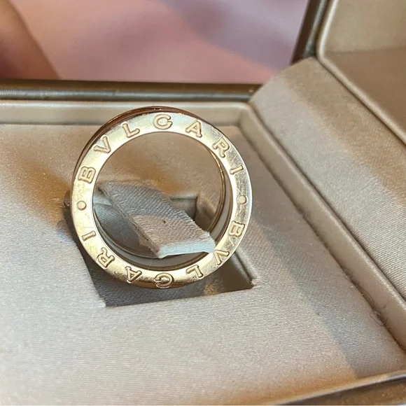 BVLGARI 18K AU750 ROSE GOLD WHITE CERAMIC  B. ZERO RING SIZE 50 UNISEX - Picture 5 of 9